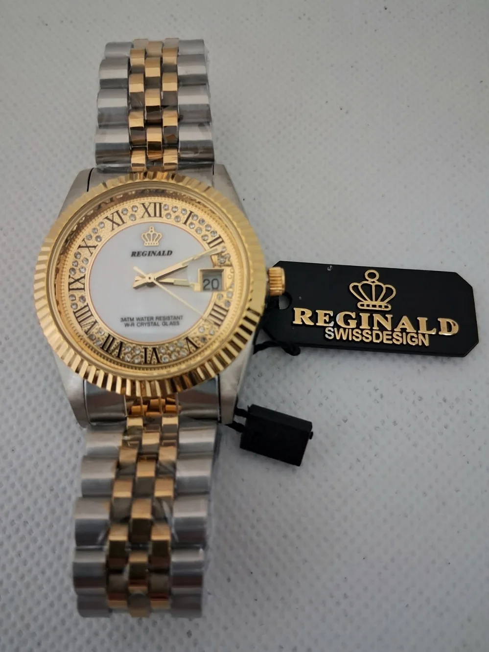 NEW IN BOX Men's Reginald 36mm Real Diamond Presidential Date Watch